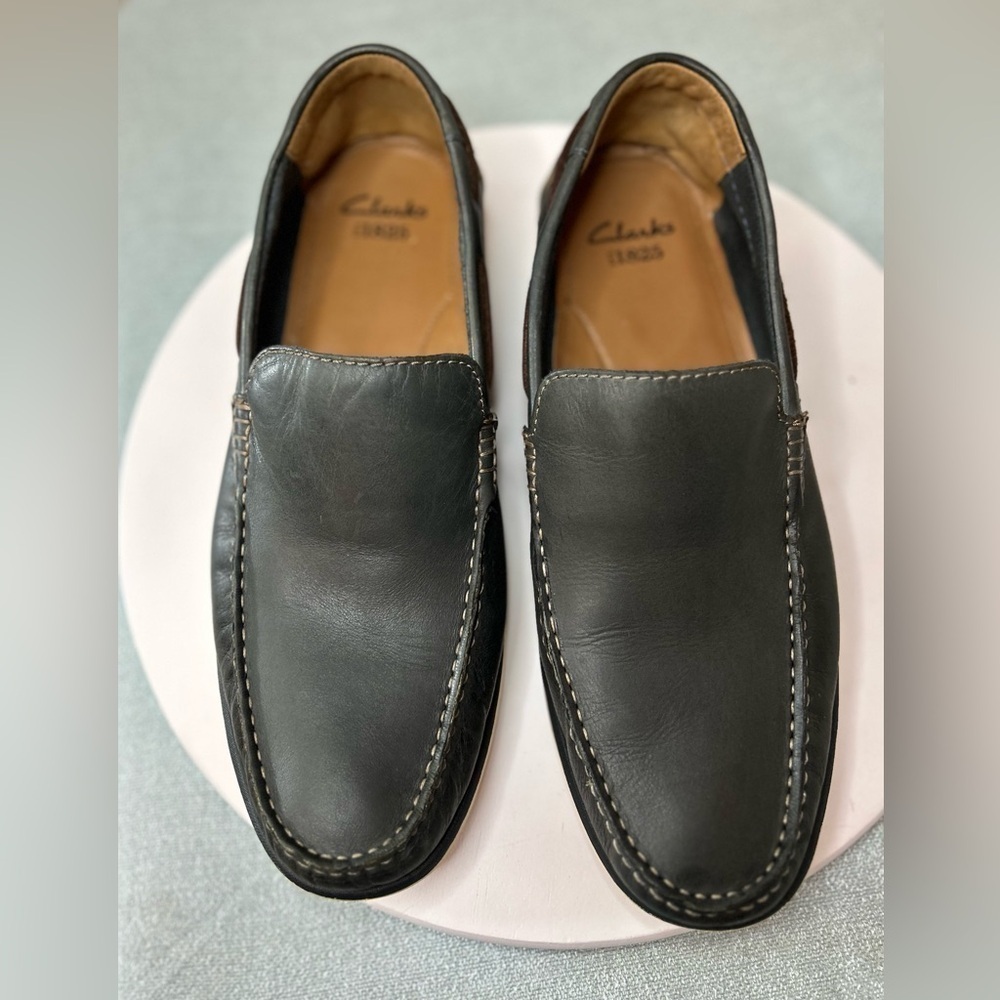 Clarks Kelan Lane Navy Leather Loafers Men’s Size 11 - Picture 9 of 14